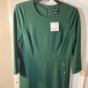 Liz Claiborne 3/4 Sleeve SideButton Sheath Dress